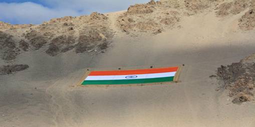 World's largest Indian tricolour hoisted on Leh soil is made of khadi