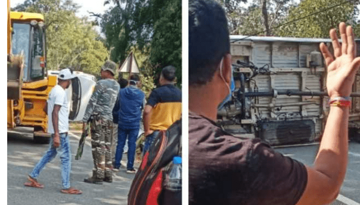 BREAKING NEWS : जवानों की बस पलटी, पुलिस बल ने किया रेसक्यू, 5 हुए गंभीर रूप से घायल, जिला अस्पताल में इलाज जारी