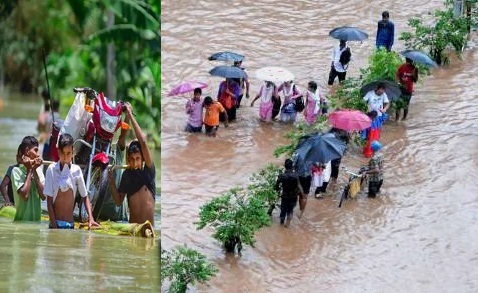 Rain and Flood: असम में भारी बारिस और बाढ़ से जनजीवन बुरी तरह प्रभावित