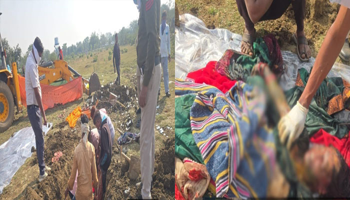 कब्र से निकाला गया शव