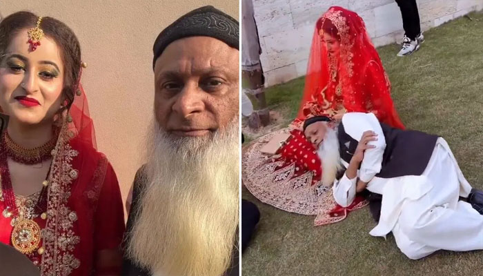 मौलाना और युवा दुल्हन का फोटोशूट